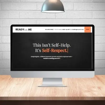 website design mockup on desktop coputer screen.