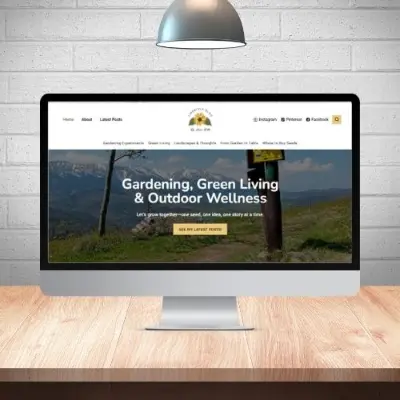 website design mockup on desktop coputer screen.